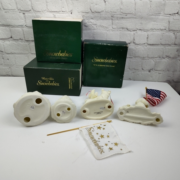 Snowbabies Its a Grand Old Flag Show your Stripes Frosty Forest Lot Dept 56 Lot - Picture 13 of 16